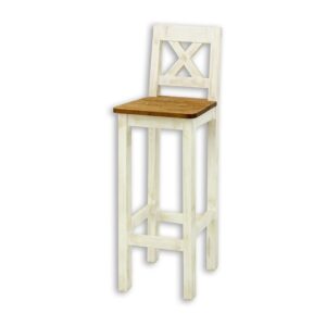 Krzesło barowe bielone