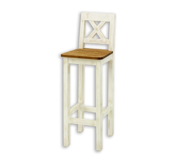 Krzesło barowe bielone