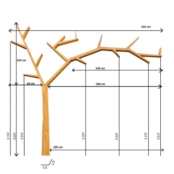 półka w kształcie drzewa wymiary