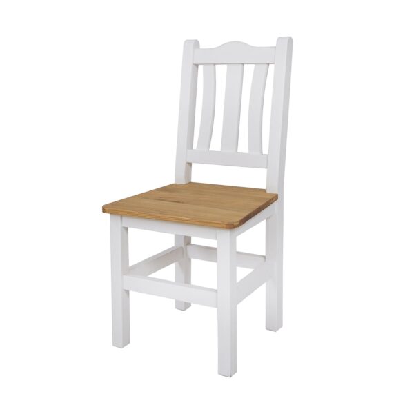 białe krzesło woskowane drewniane
