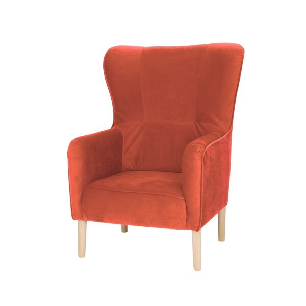 pomarańczowy fotel uszak