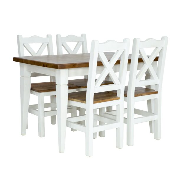krzesła drewniane ze stołem