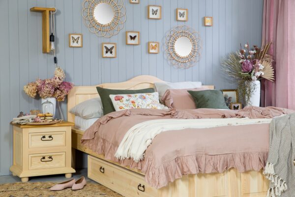 drewniane łóżko 160-200