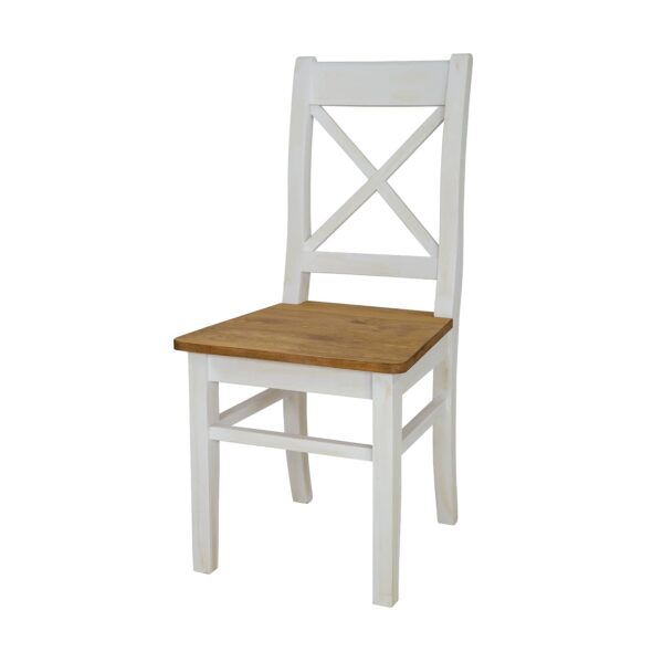 białe krzesło kuchenne drewniane