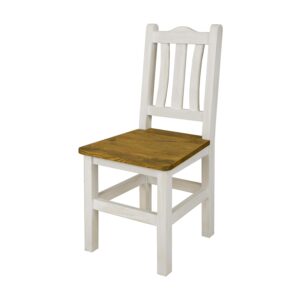białe krzesło z drewna